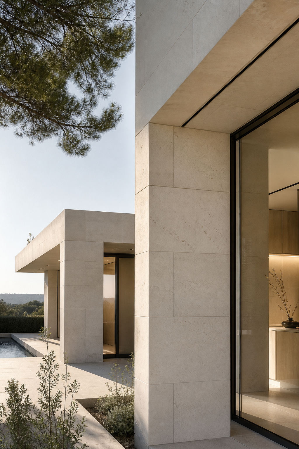Detalle de madera natural en vivienda premium